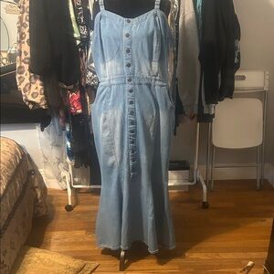 Ashley Stewart Light Blue Denim Midi Dress